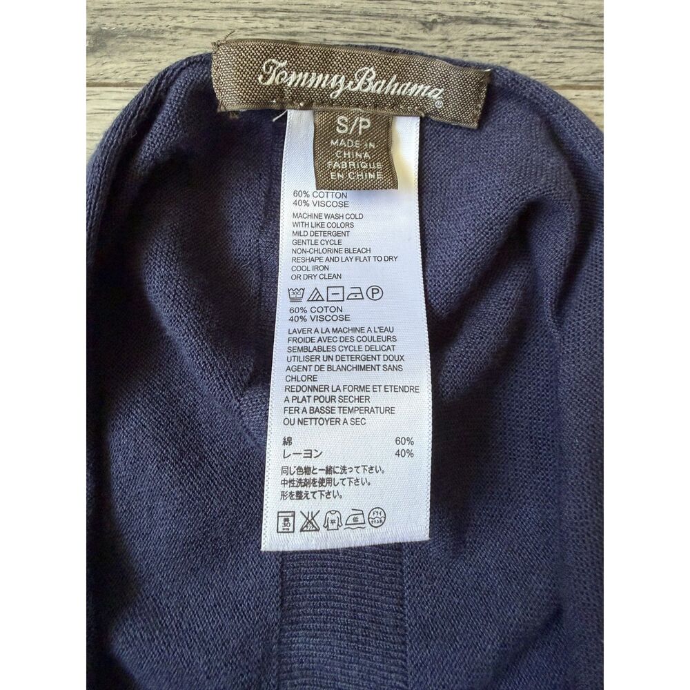Tommy Bahama Navy Blue Open Front Waterfall Cardigan Sweater - Size Small - Picture 2 of 5